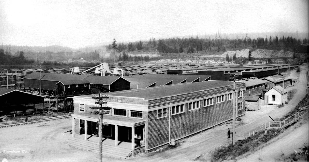 The old mill town of Snoqualmie Falls is part of author Linda Carlson’s presentation, “Company Towns of the Pacific Northwest” starting at 2 p.m. Sunday, Nov. 19 at the North Bend Library. (Courtesy Photo)
