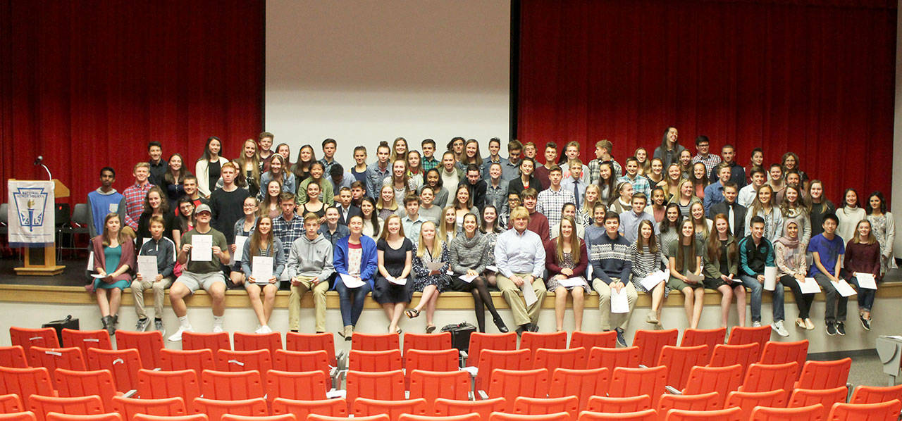 This year’s new members in Mount Si High School’s National Honor Society. (Courtesy Photo)