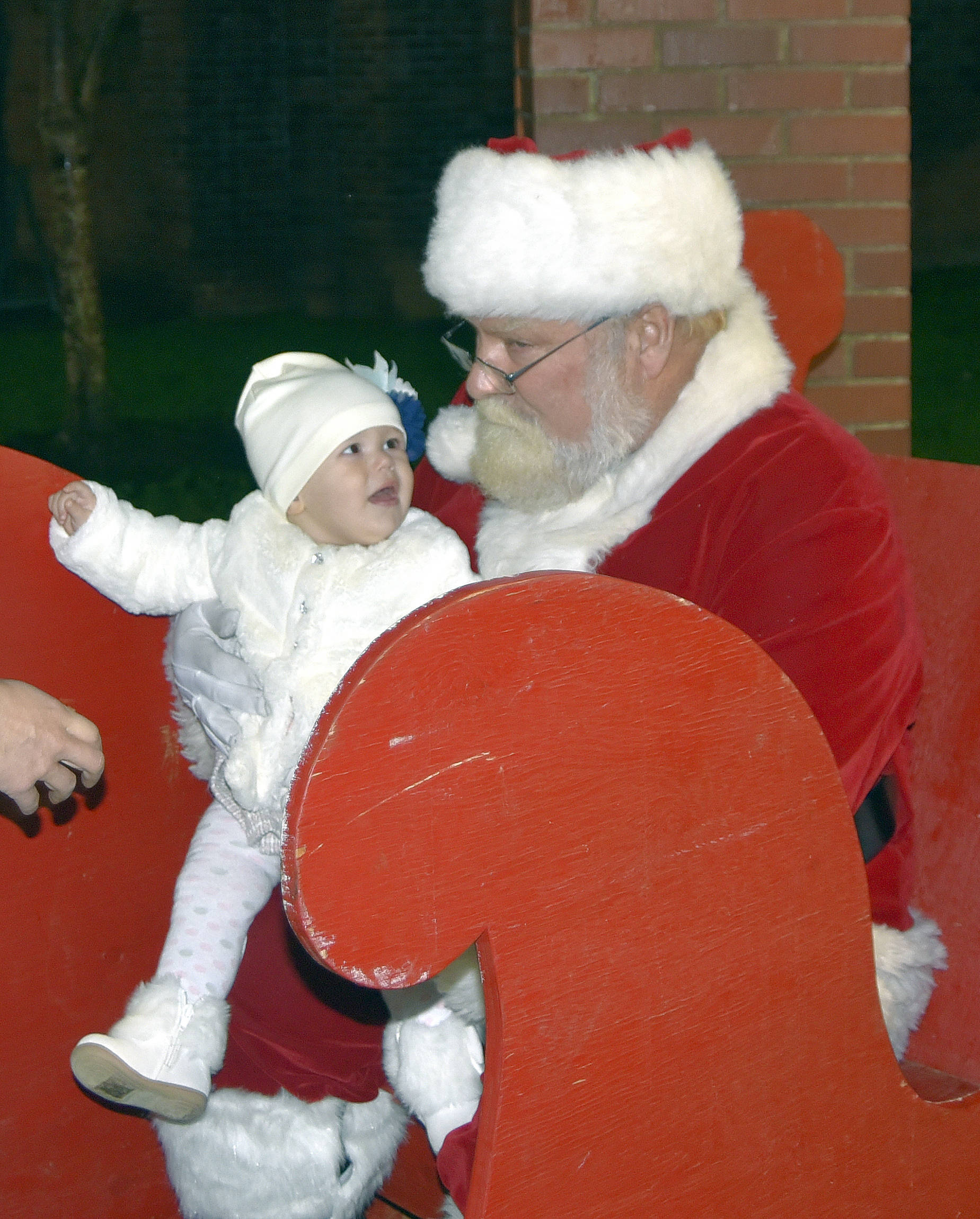 Children in Fall City will get their turns to meet with Santa Saturday during Fall City’s holiday festivities. (Carol Ladwig/File Photo)