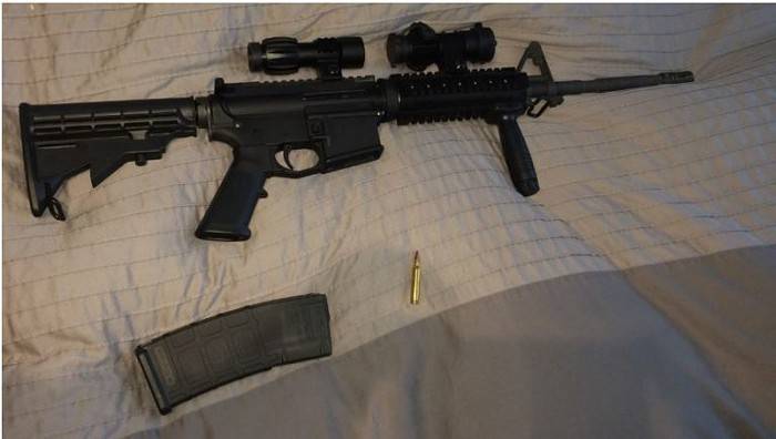The AR-15 rifle seized by police. Photo courtesy of the Seattle Police Department