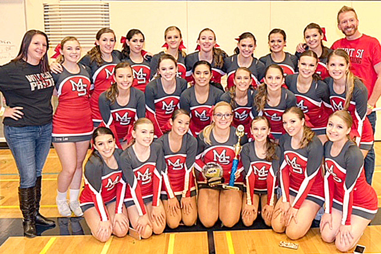 The 2017-18 Mount Si High School Cheer Team has qualified for national competition, coming up in February at Disney World in Florida. (Courtesy Photo)
