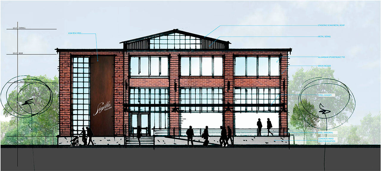 Courtesy Photo                                A conceptual drawing of the front of the building. The goal of the designers was to make it fit in with the historic aesthetic of the downtown area.
