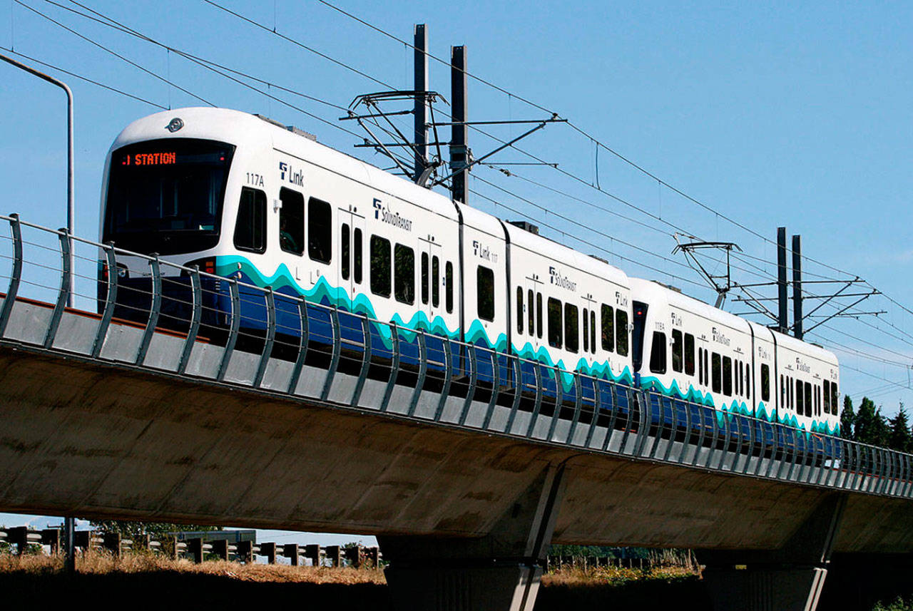 Transit advocates fear that adjusting the car tab fees will slow down the expansion of Sound Transit’s Link light rail. Photo by Atomic Taco/Wikimedia