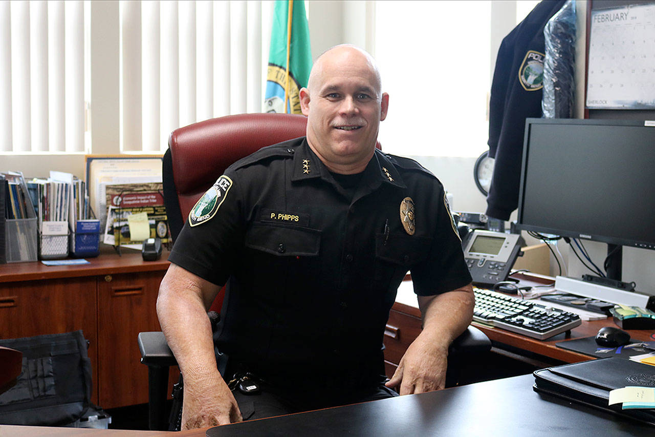 Snoqualmie-North Bend Police Chief Perry Phipps has worked in law enforcement for more than 30 years and hopes to make positive changes to he police department in 2018. (Evan Pappas/Staff Photo)