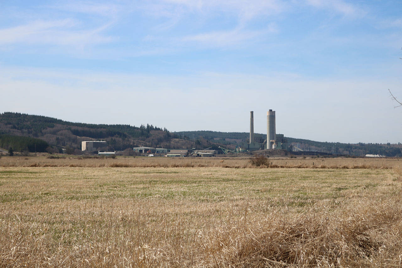 The Centralia Power Plant as seen from the west. It is owner by TransAlta which used to have a nearby coal mine which was shut down in 2006. The power plant is scheduled to shut down by 2025 and supplies power to Puget Sound Energy and the Eastside. Aaron Kunkler/Staff Photo