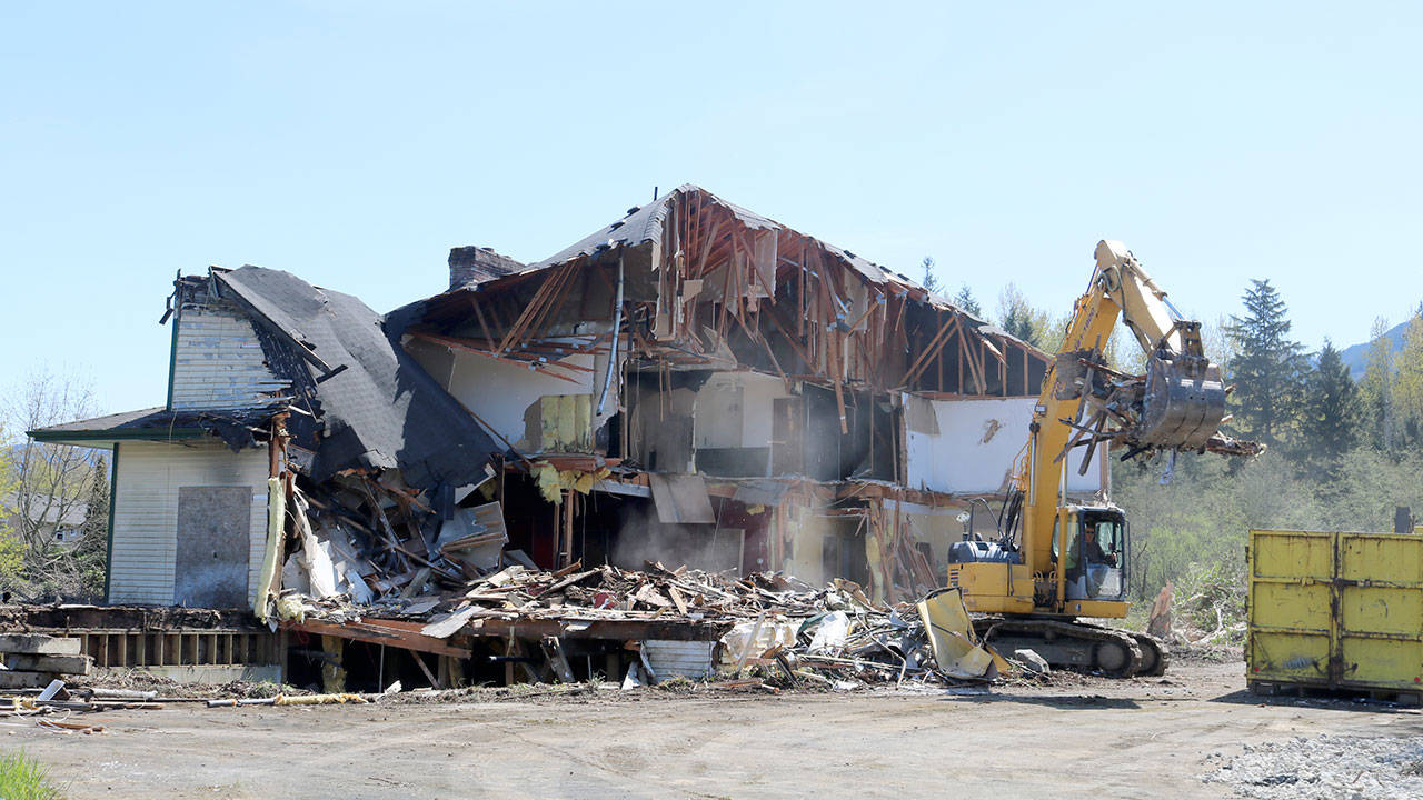 The Honey Farm mid demolition on Monday, April 23. Evan Pappas/Staff Photo