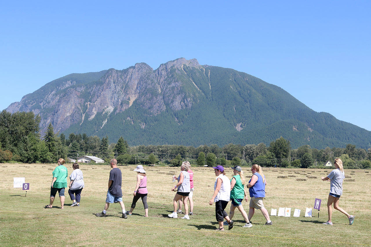 Mount Si provided the backdrop to the Relay for Life course around Tollgate Farm Park. Evan Pappas/Staff Photo