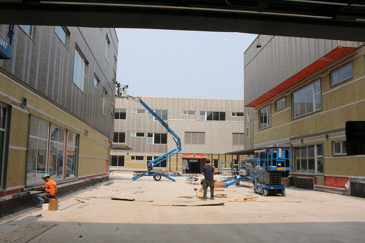 Construction between buildings. Madison Miller/staff photo.