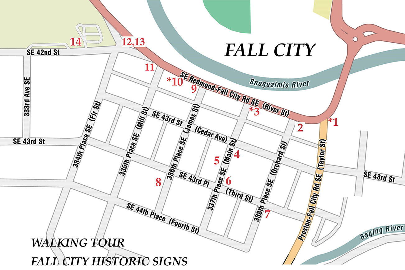 Fall City Historic Signs map updated for 2018