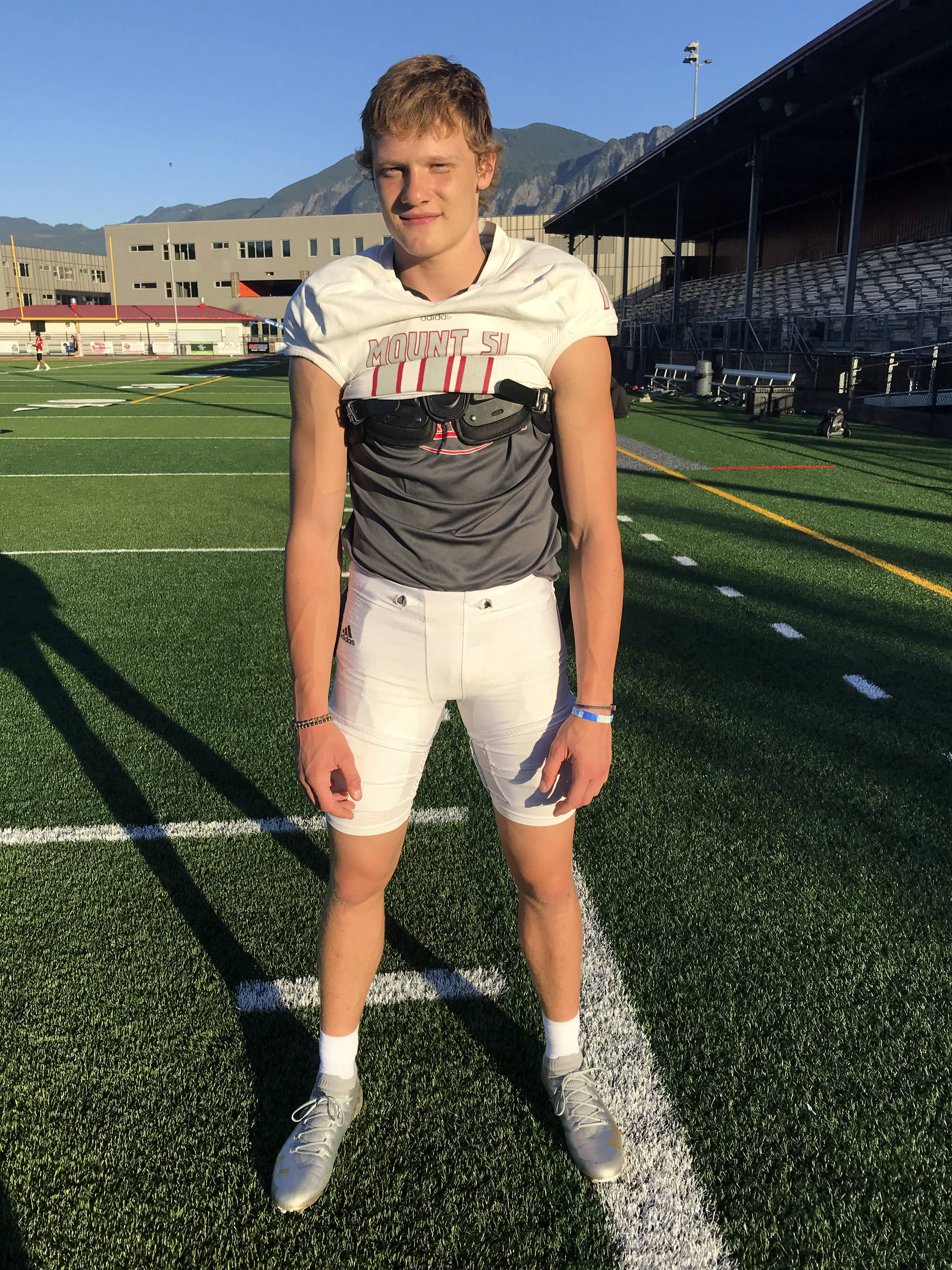 Mount Si Wildcats senior quarterback Cale Millen, who will play college football at the University of Oregon next fall, has 30 touchdown passes and just four interceptions through the first seven games of the 2018 football season. The Wildcats currently have an overall record of 7-0. Shaun Scott/staff photo