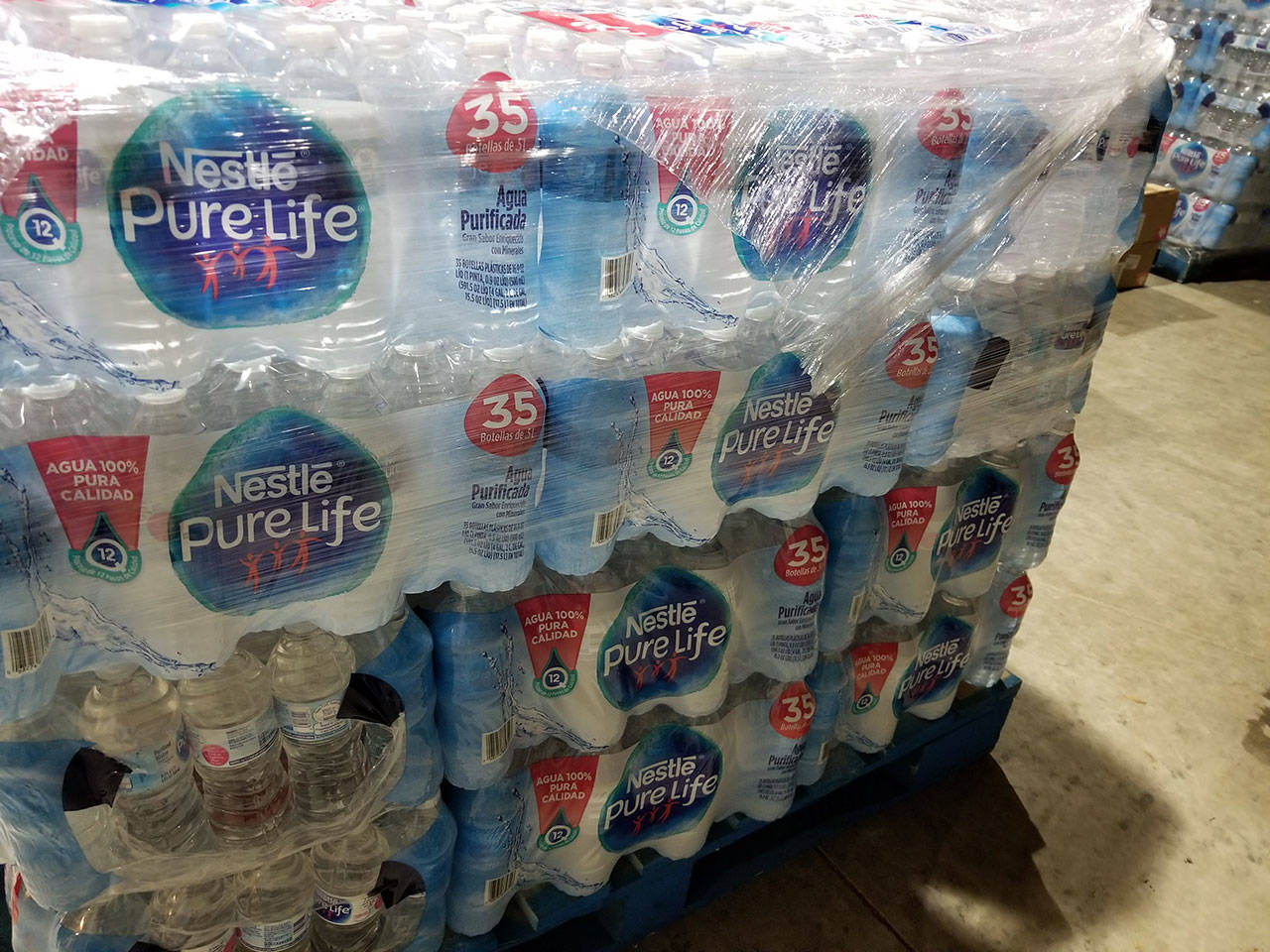 The Snoqualmie Tribe has donated bottled water for North Bend homes to use while they were under the no drink order. Sallal offered to deliver the water to affected households. Photo courtesy of Sallal Water Association