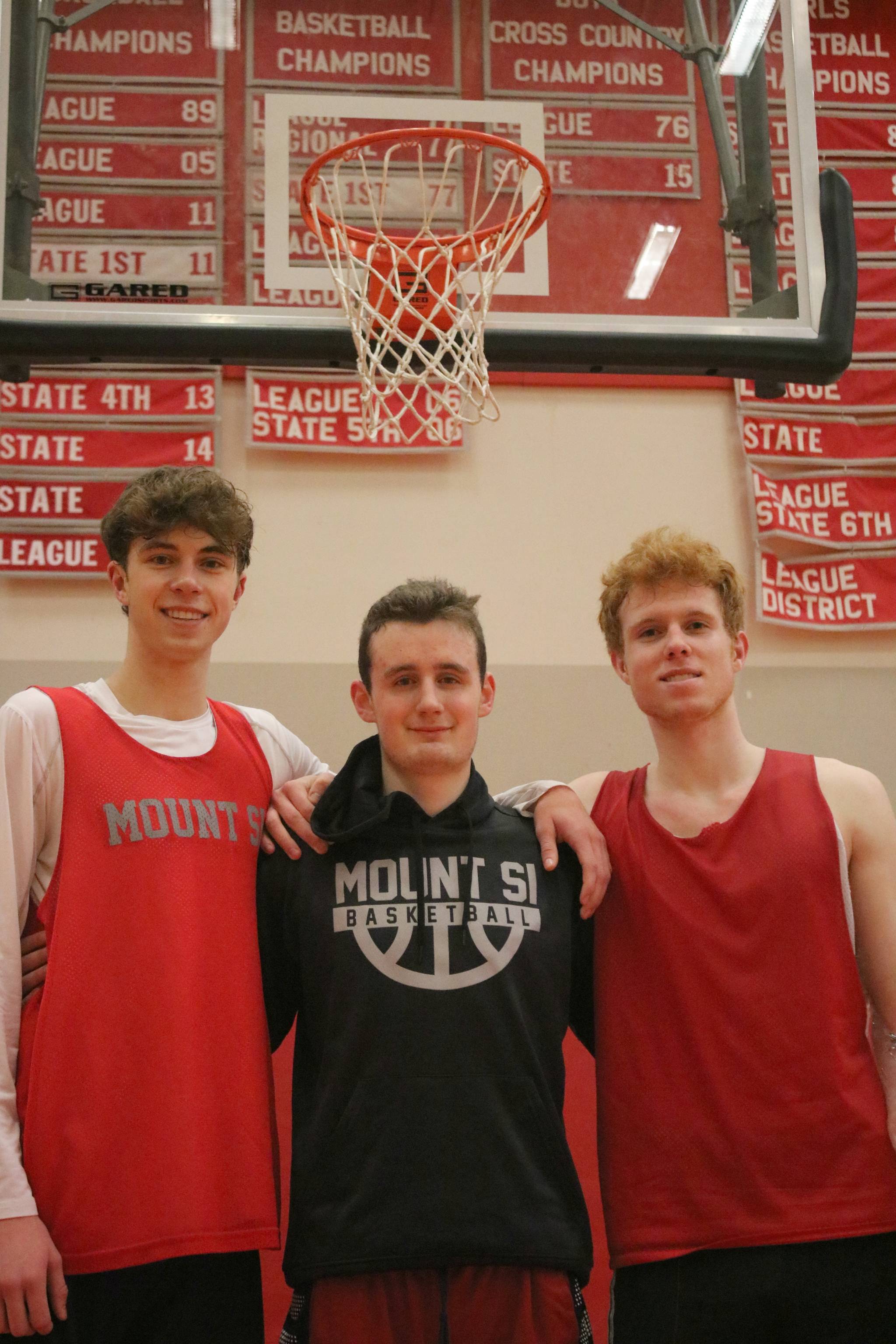 Some of Mount Si’s leaders, from left, Tyler Patterson, Brett Williams and Jabe Mullins. Andy Nystrom / staff photo