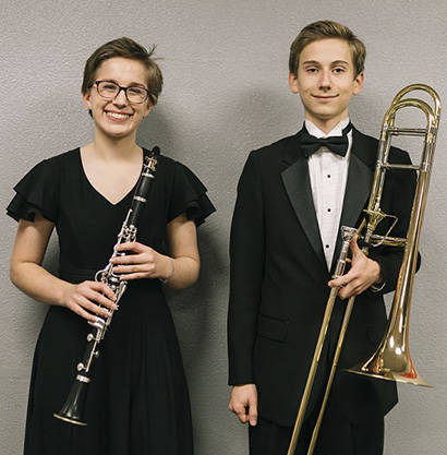 Mount Si High Schools Mary Piekarczyk and James Kolke were recently accepted to the Washington Music Educators Association All-State Concert Band. Photo courtesy of Mount Si High School