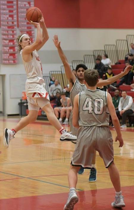 Mount Si freshman Bennett O’Connor unleashes a shot during the Wildcats’ 56-44 victory over Skyline on Dec. 21. Mount Si was 5-0 in league and 8-2 overall at press time. Photo courtesy of Calder Productions