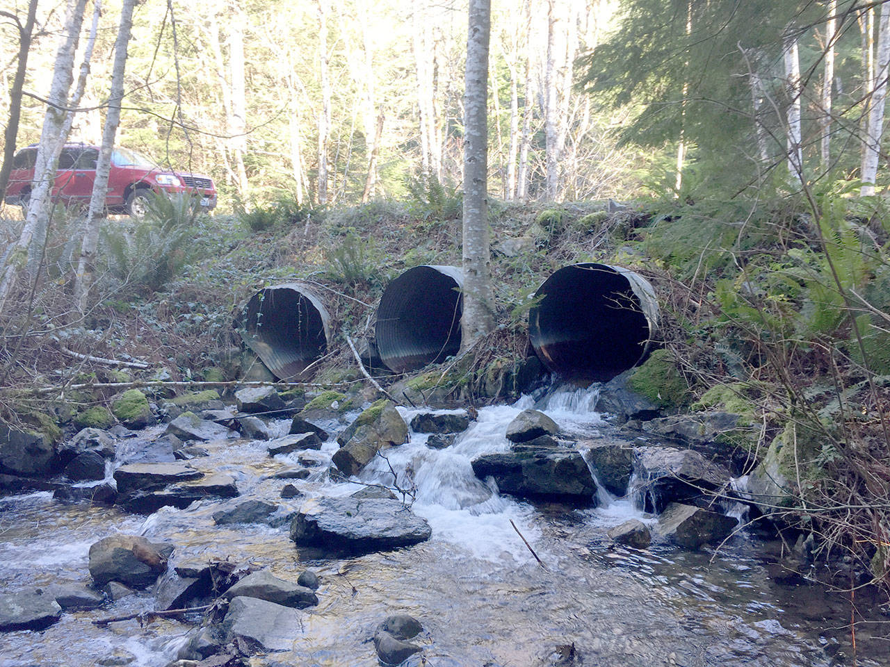An example of a under-road passage way for river water along Grouse Ridge Road, just outside of North Bend. Courtesy Photo