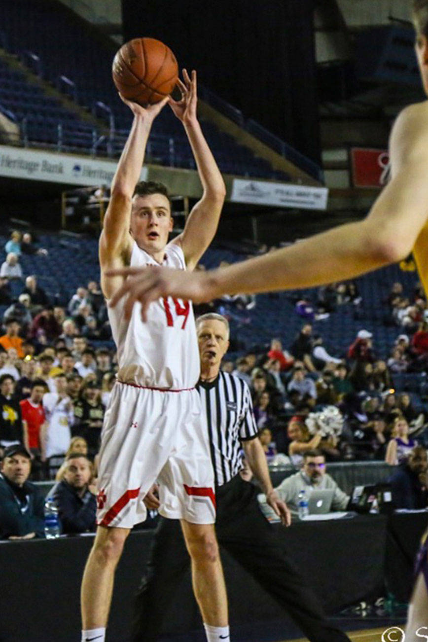 Mount Si Wildcats senior boys basketball player Brett Williams (pictured) in the Class 4A quarterfinals against the Puyallup Vikings will continue his basketball career at Pacific Lutheran University. Photo courtesy of Don Borin/Stop Action Photography
