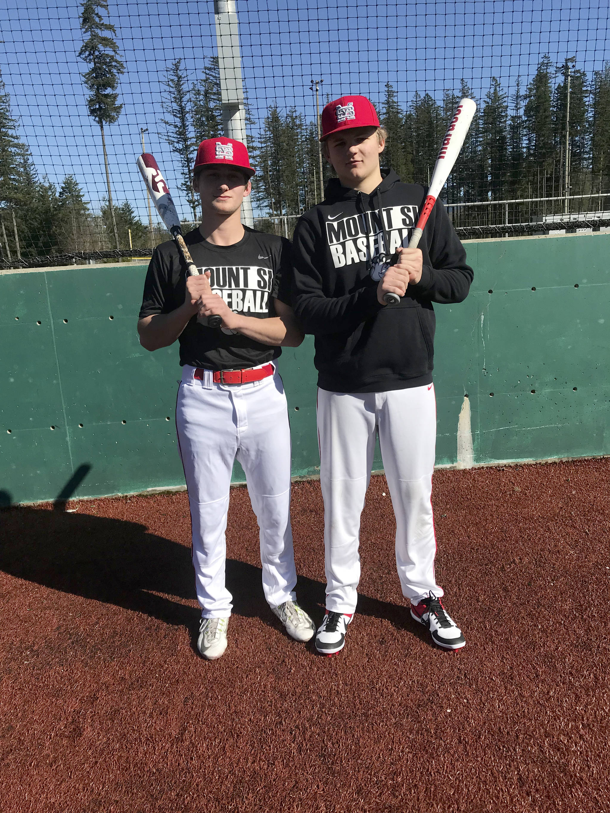 Mount Si Wildcats senior infielders Spencer Marenco, left, and Trace Halvorson, right, have been part of the varsity baseball team since their freshman season in 2016. Shaun Scott, staff photo
