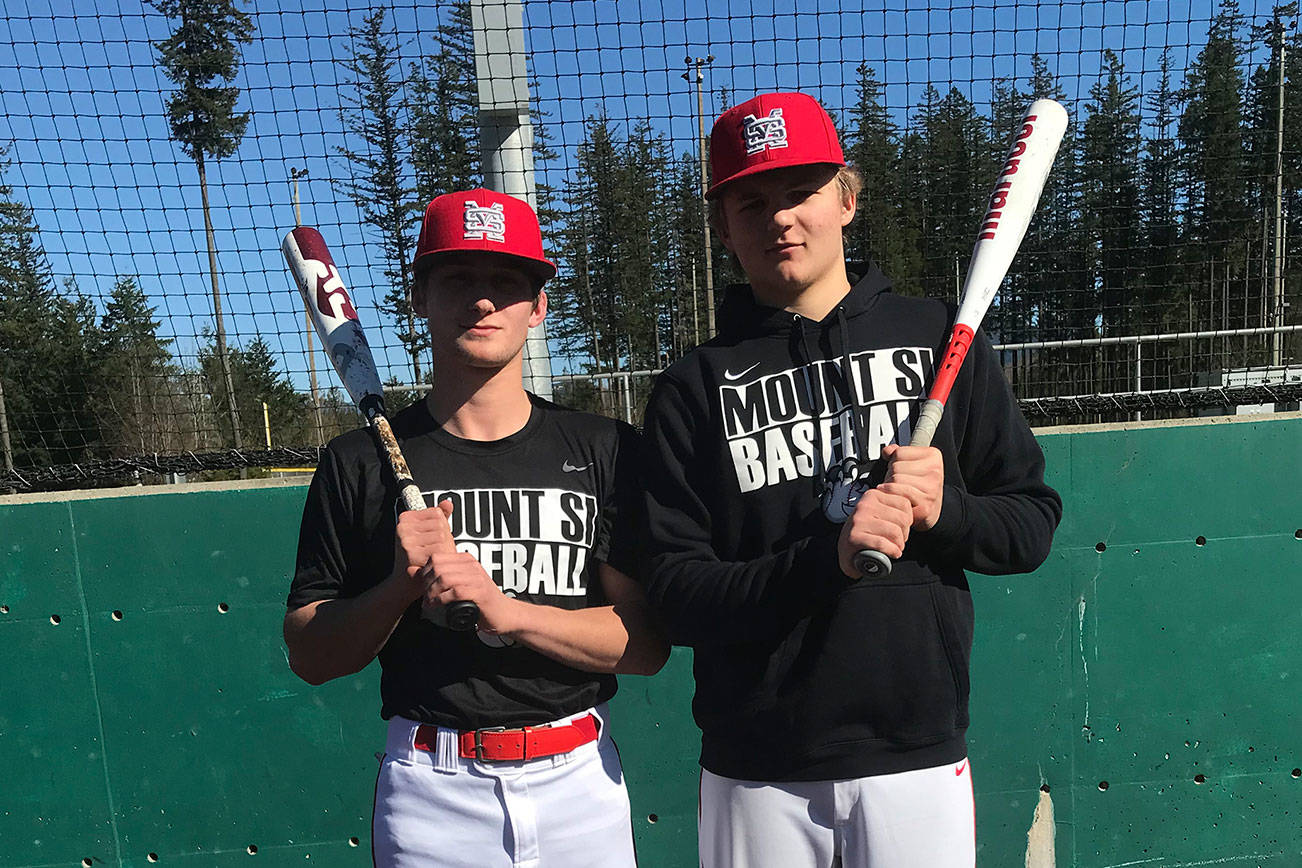 Mount Si Wildcats senior infielders Spencer Marenco, left, and Trace Halvorson, right, have been part of the varsity baseball team since their freshman season in 2016. Shaun Scott, staff photo