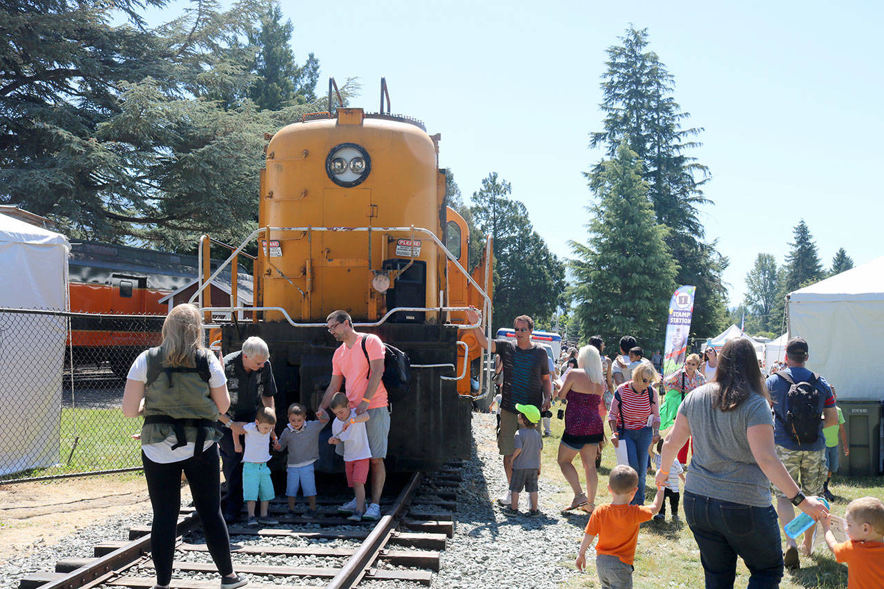 Hundreds of people come out to the Snoqualmie Railway Museum’s historic depot for the Day Out With Thomas event every summer. Evan Pappas/Staff Photo