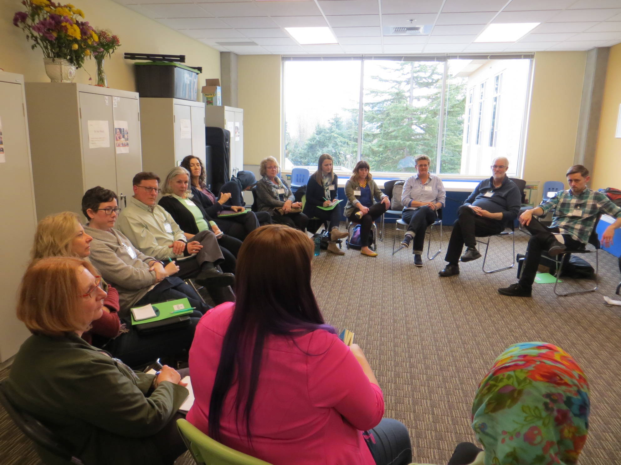 Attendees at the Eastside Race and Leadership Coalitions race and equity summit discuss what it means to be an ally. Samantha Pak/staff photo