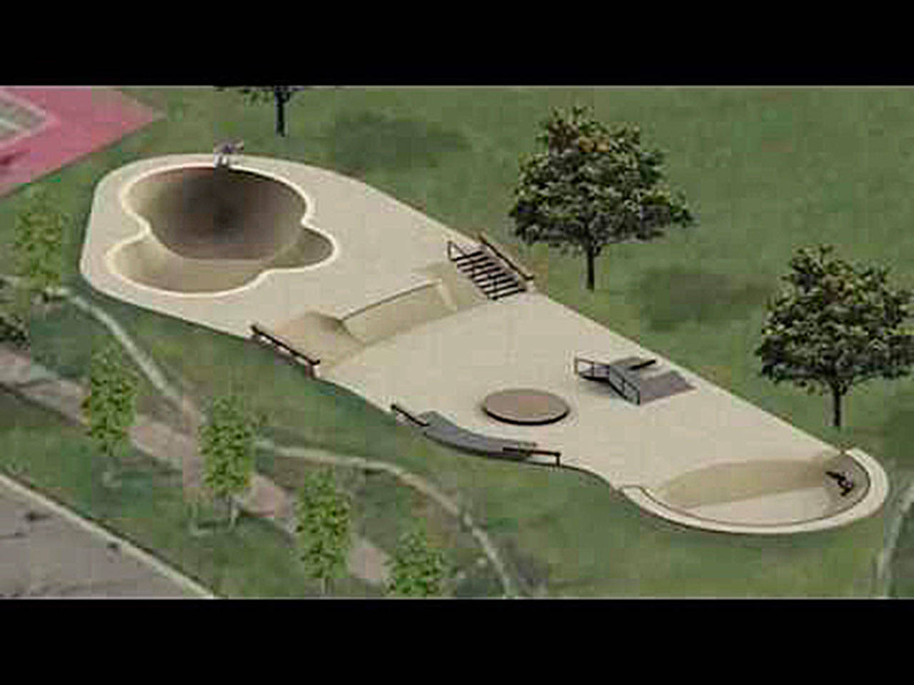 Snoqualmie Skatepark rendering used in the city’s informational Youtube video from April 2018. Courtesy photo