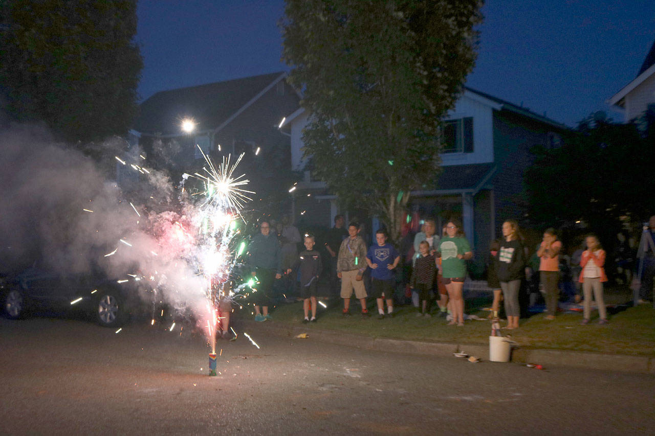 On July 4, 2017, residents of homes across from Community Park set off some fireworks before the main, city sanctioned, event. (Evan Pappas/Staff Photo)