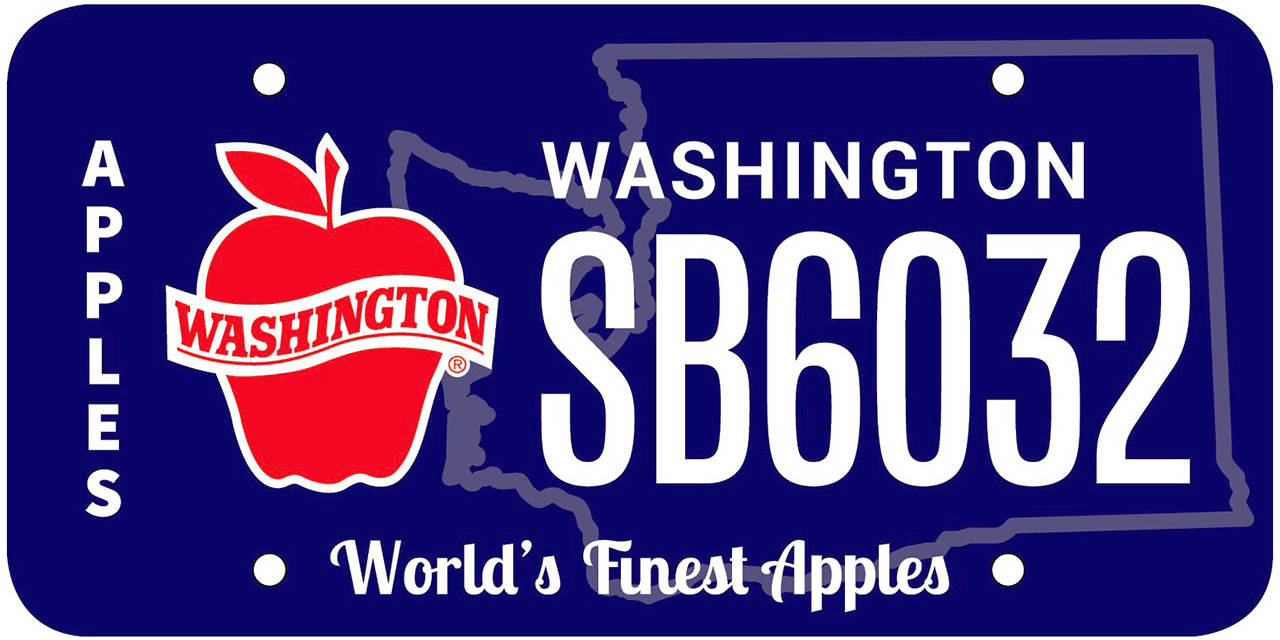 Proposed Washington apple license plate. (Washington Apple Commission)