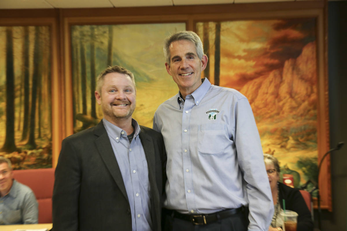 Courtesy photo                                From left, Brian Krause, new director of parks and public works and Snoqualmie Mayor Matt Larson.