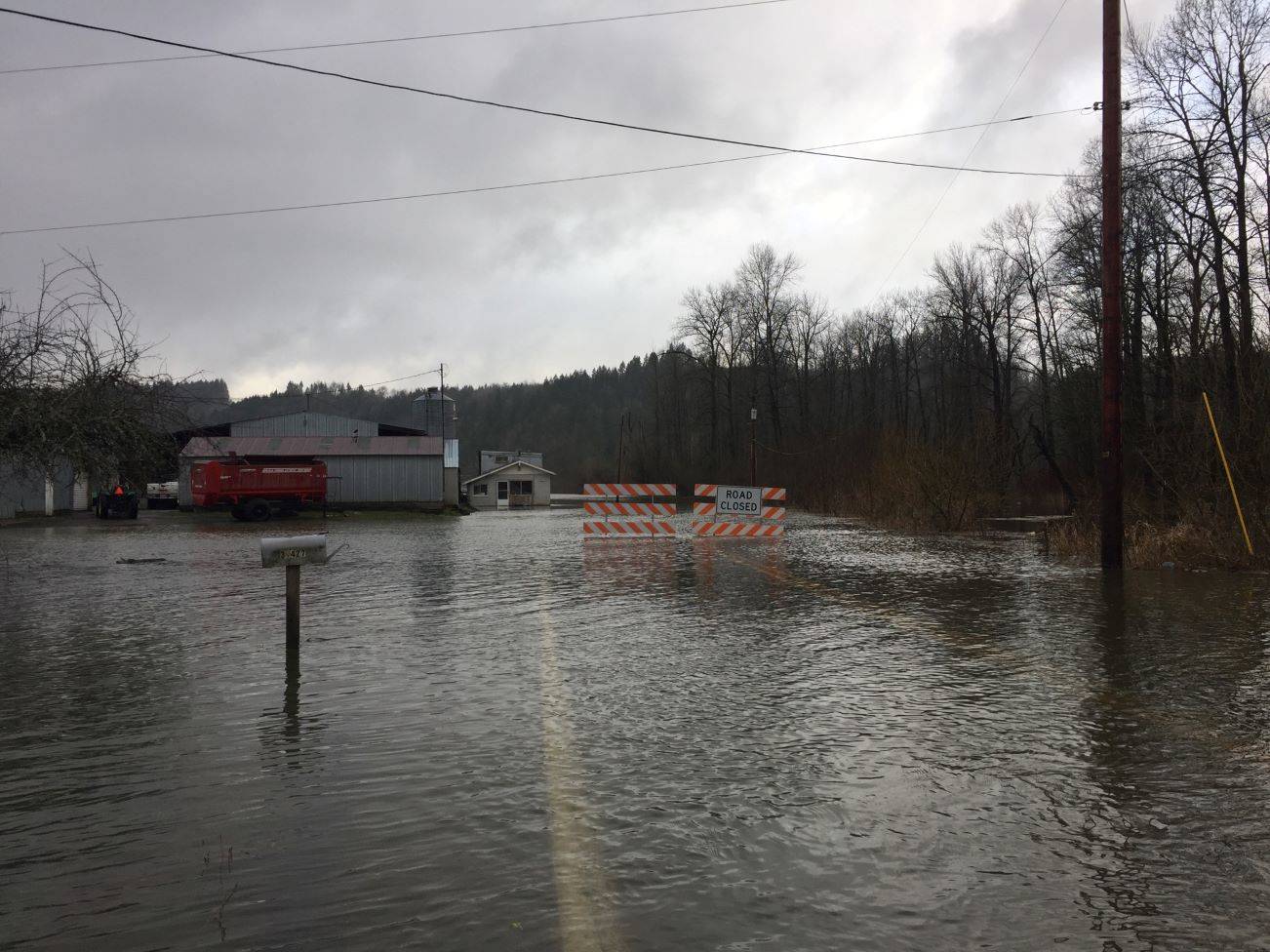 Flood waters inundated Carnation Feb. 6-7. On Friday, Feb. 7, Tolt Hill Road was closed in Carnation. William Shaw/staff photo
