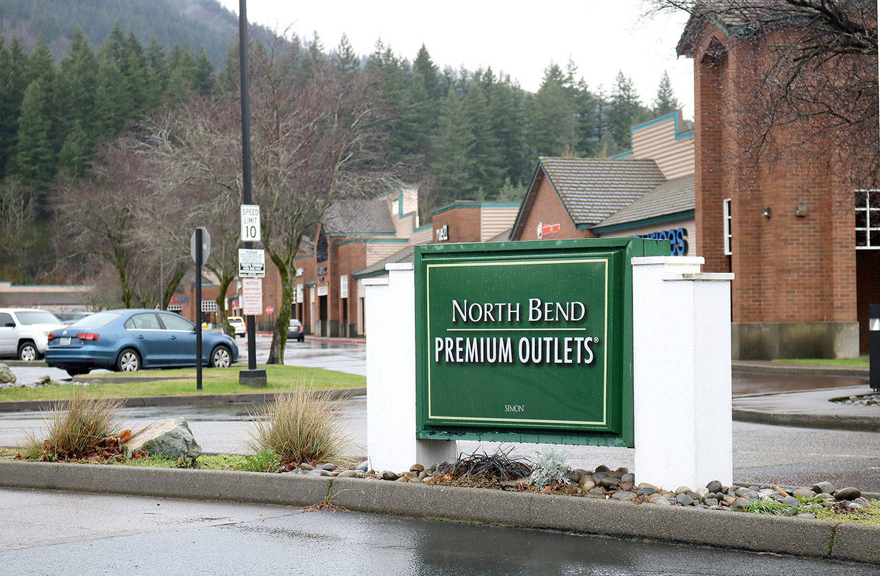 The North Bend Outlet mall. (Evan Pappas/Staff Photo)