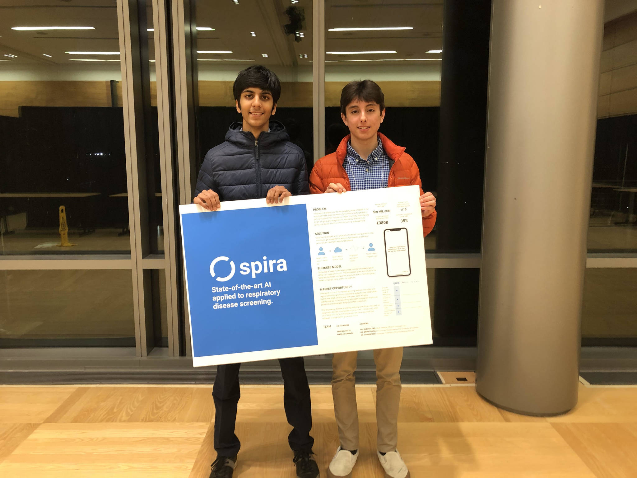 From left, Sage Khanuja and Nikolas Ioannou created the app Spira with the intention of tracking symptoms of respiratory diseases before the COVID-19 pandemic began. Photo courtesy of Sage Khanuja