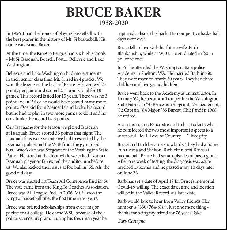 Bruce Baker | Obituary