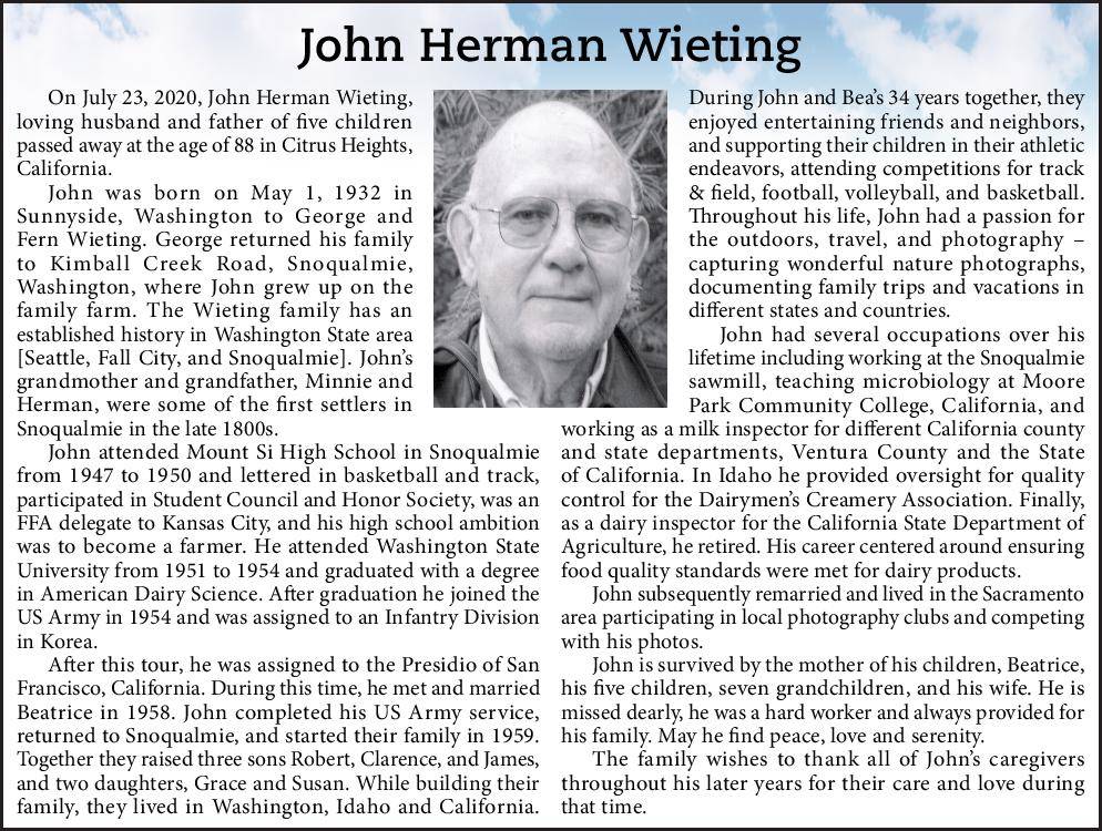 John Herman Wieting | Obituary