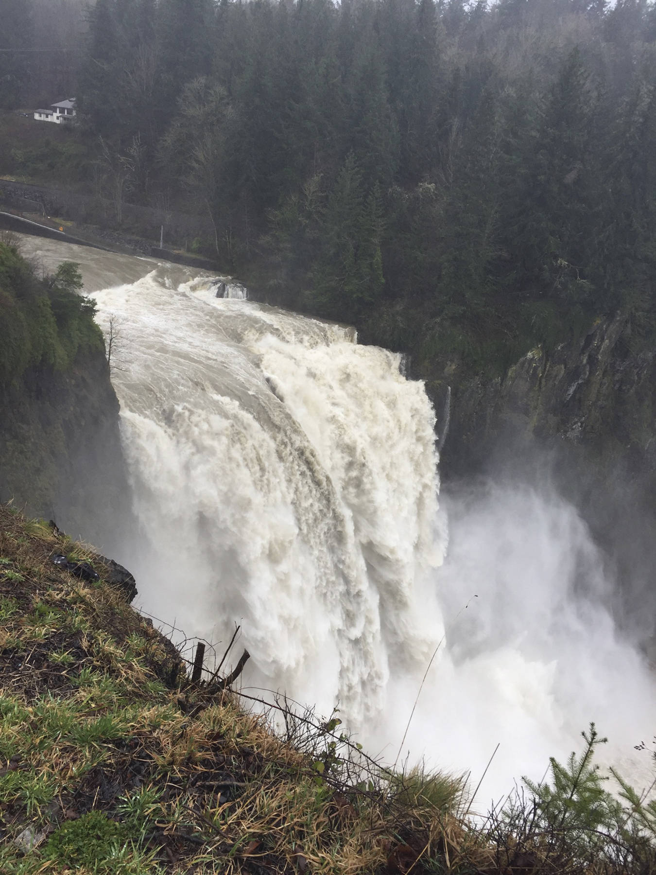 William Shaw/staff photo
The Snoqualmie Falls ran heavy with flood water on Feb. 7.