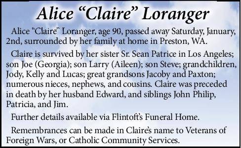 Alice "Claire" Loranger | Obituary