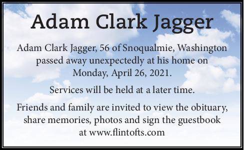Adam Clark Jagger | Obituary
