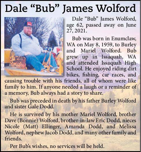 Dale "Bub" James Wolford | Obituary