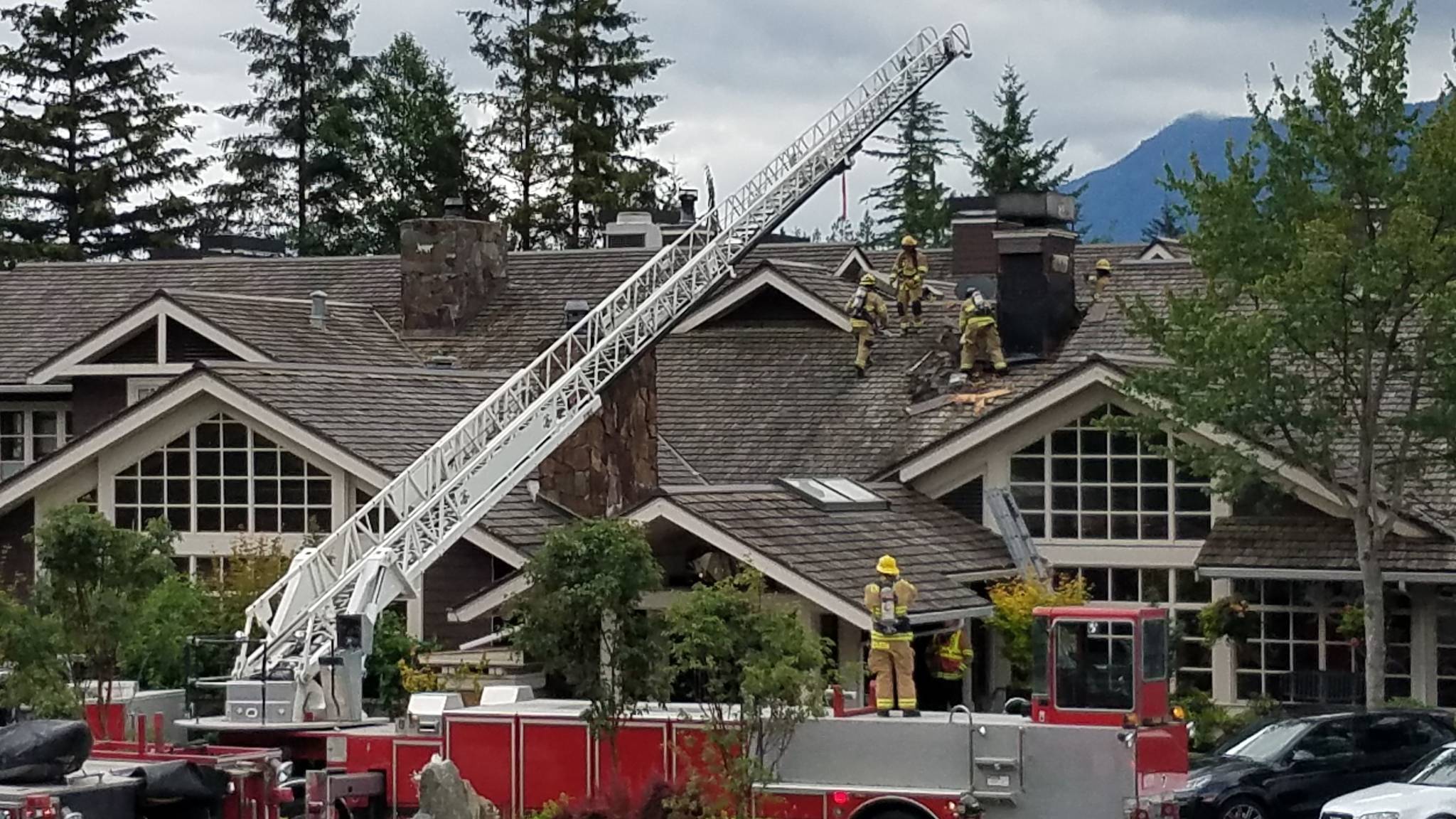 Firefighters respond to a fire at Salish Lodge and Spa on July 21. Photo by City of Snoqualmie