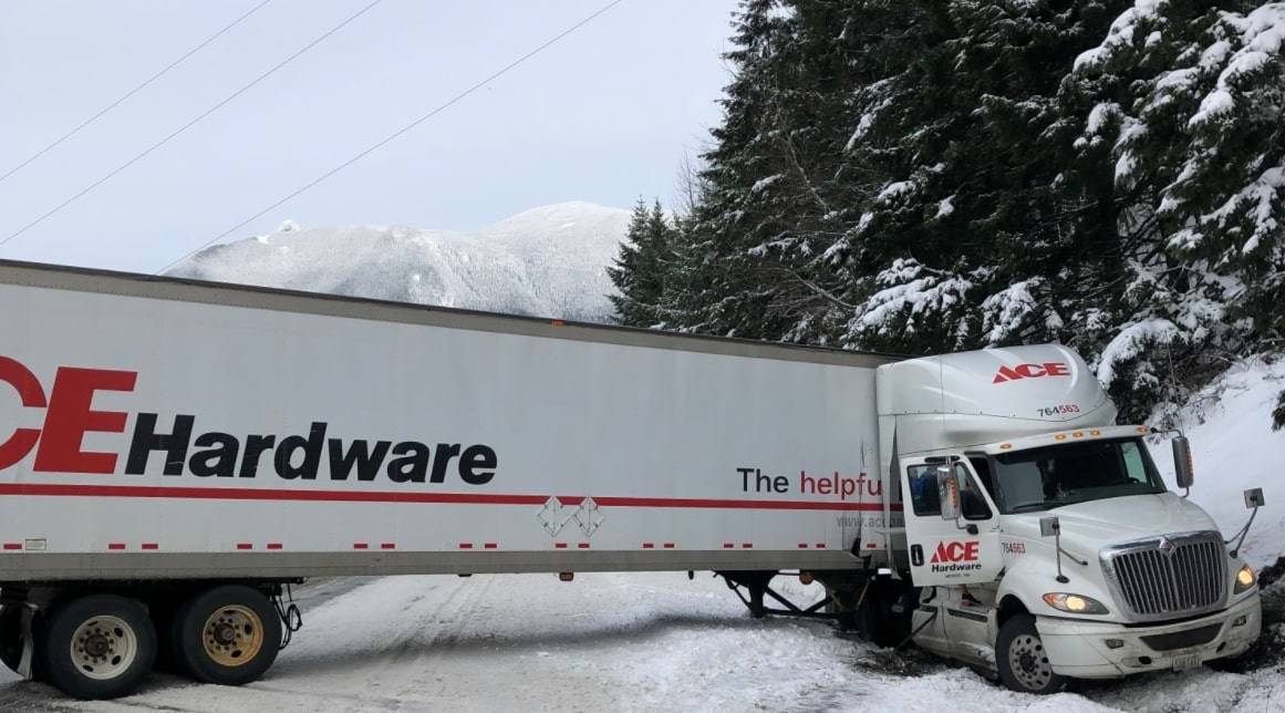 Photo courtesy of the Department of Ecology
The Ace Hardware truck wrecked on Interstate 90 on Jan. 15, 2020.
