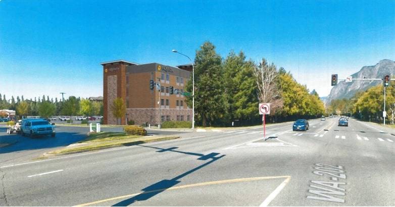 A view of the proposed hotel off of Bendigo Blvd, near the Nike Outlet Mall. Photo Courtesy of the City of North Bend.
