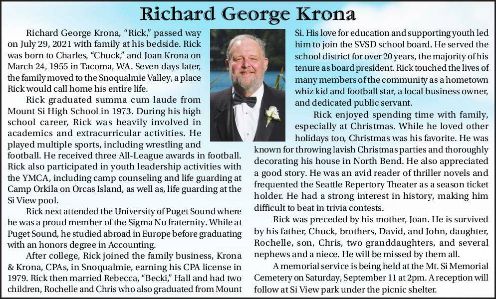 Richard George Krona | Obituary