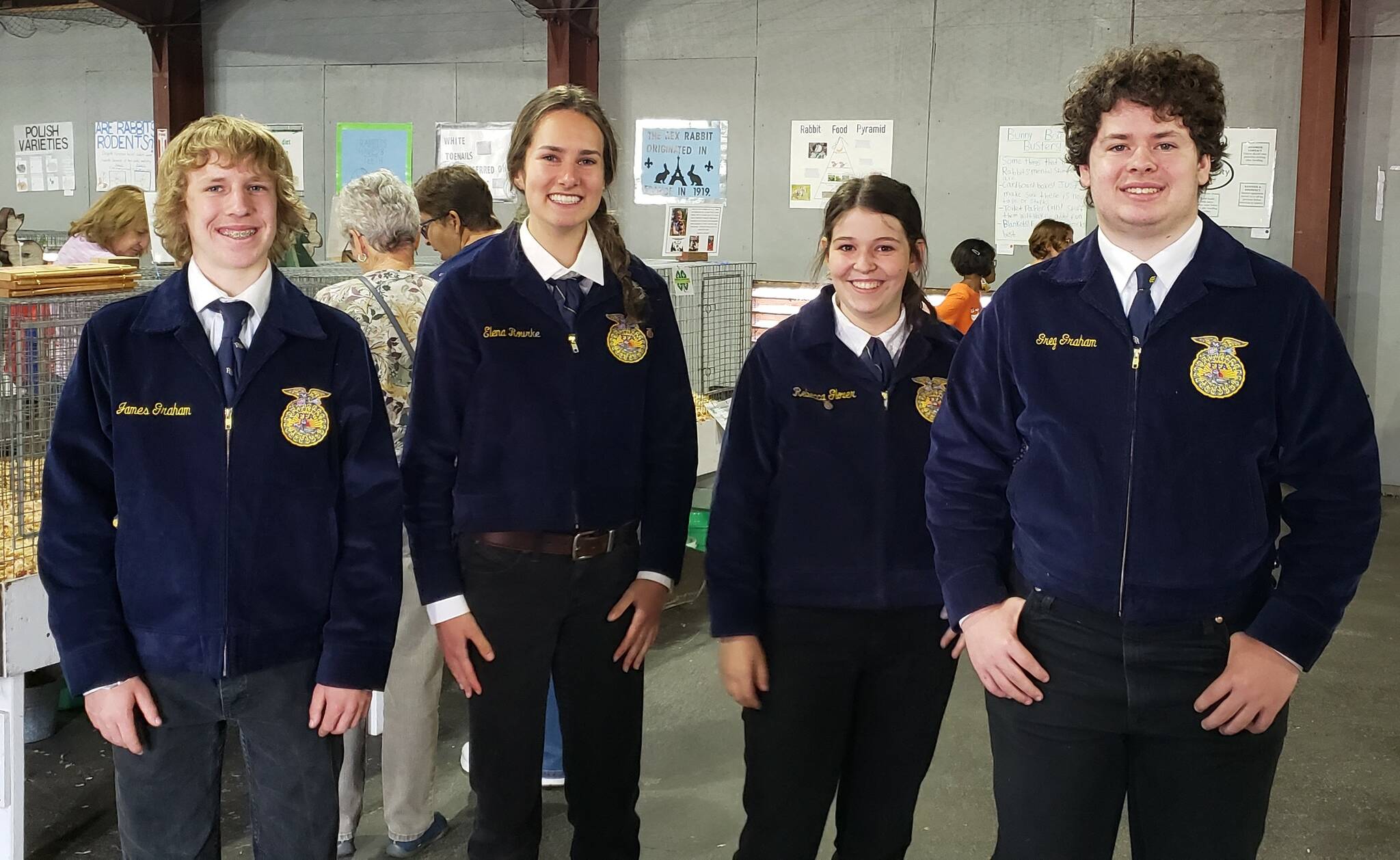 Mount Si Future Farmers of America students, from left James Graham, Elena Rourke, Rebecca Glover, and Greg Graham. Photo Courtesy of the Snoqualmie Valley School District