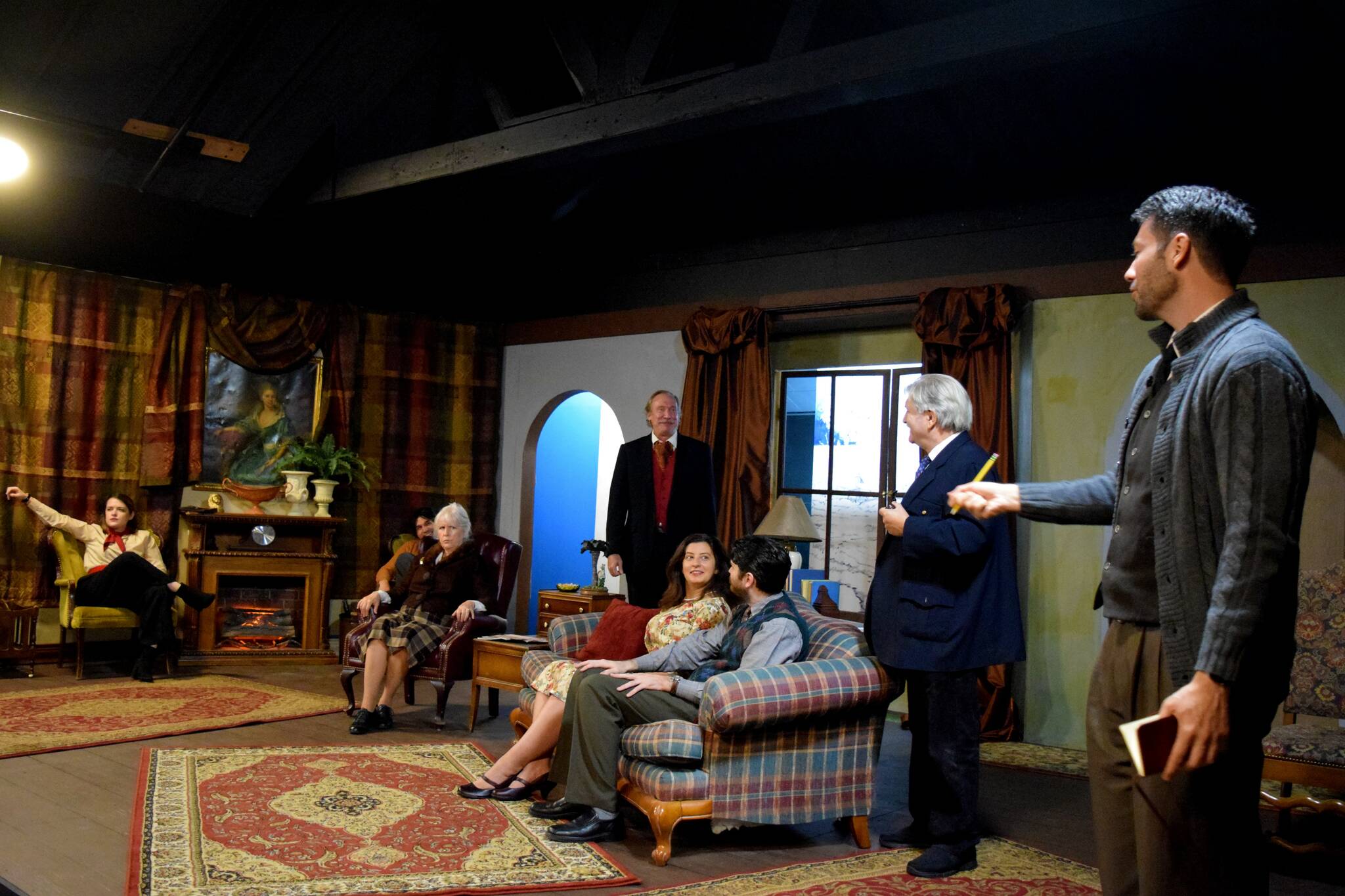 The cast of “The Mousetrap” at Valley Center Stage in North Bend. Photo Conor Wilson/Valley Record