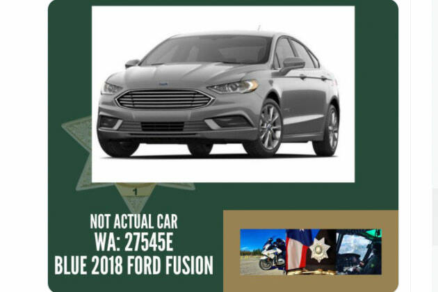 Information on escape vehicle (Screenshot from King County Sheriffs Office PIO Twitter)