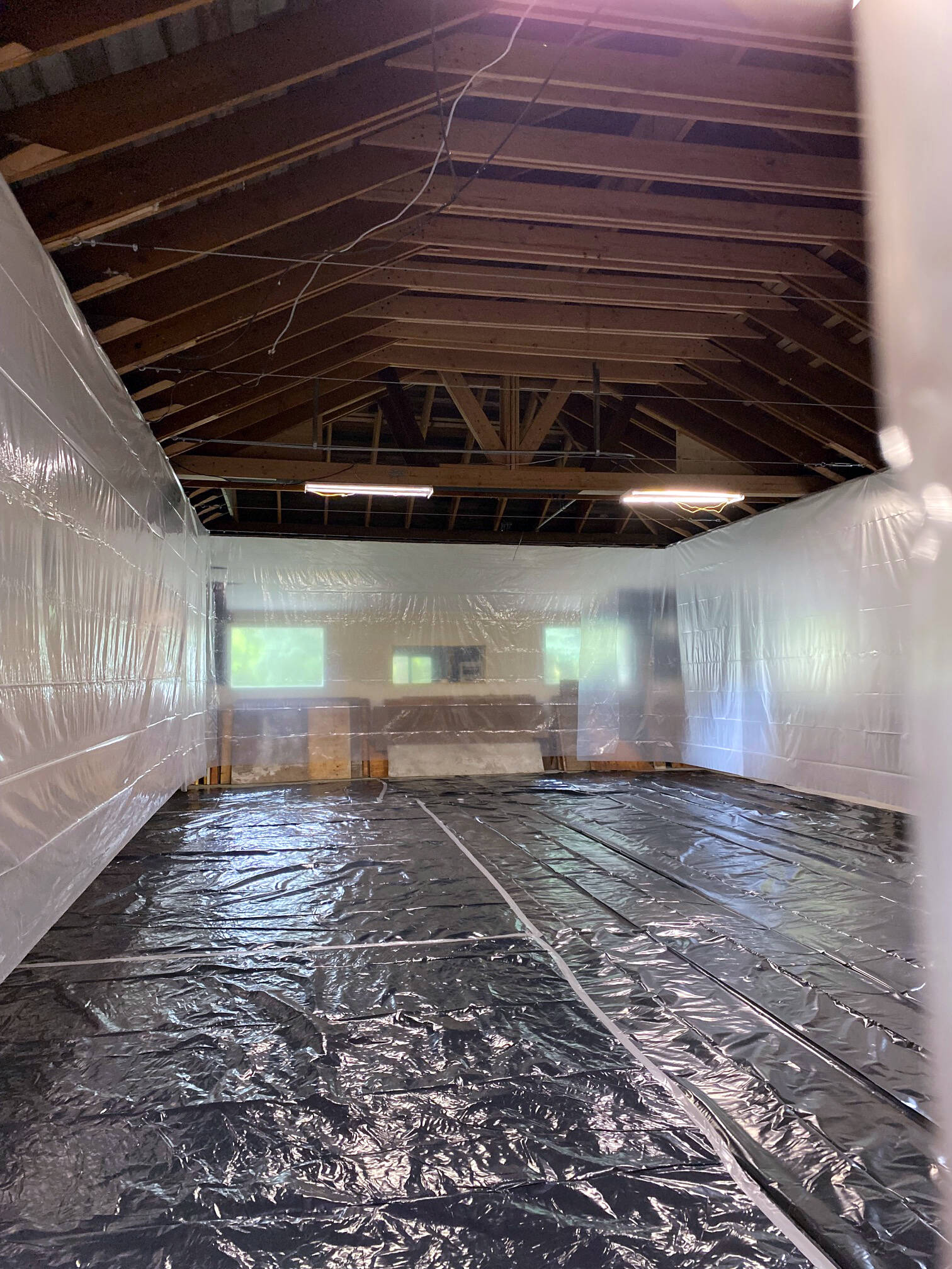 Inside of Sallal Grange during construction. Photo courtesy of Valley Center Stage.