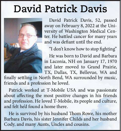 David Patrick Davis | Obituary