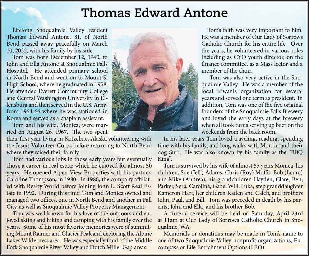 Thomas Edward Antone | Obituary