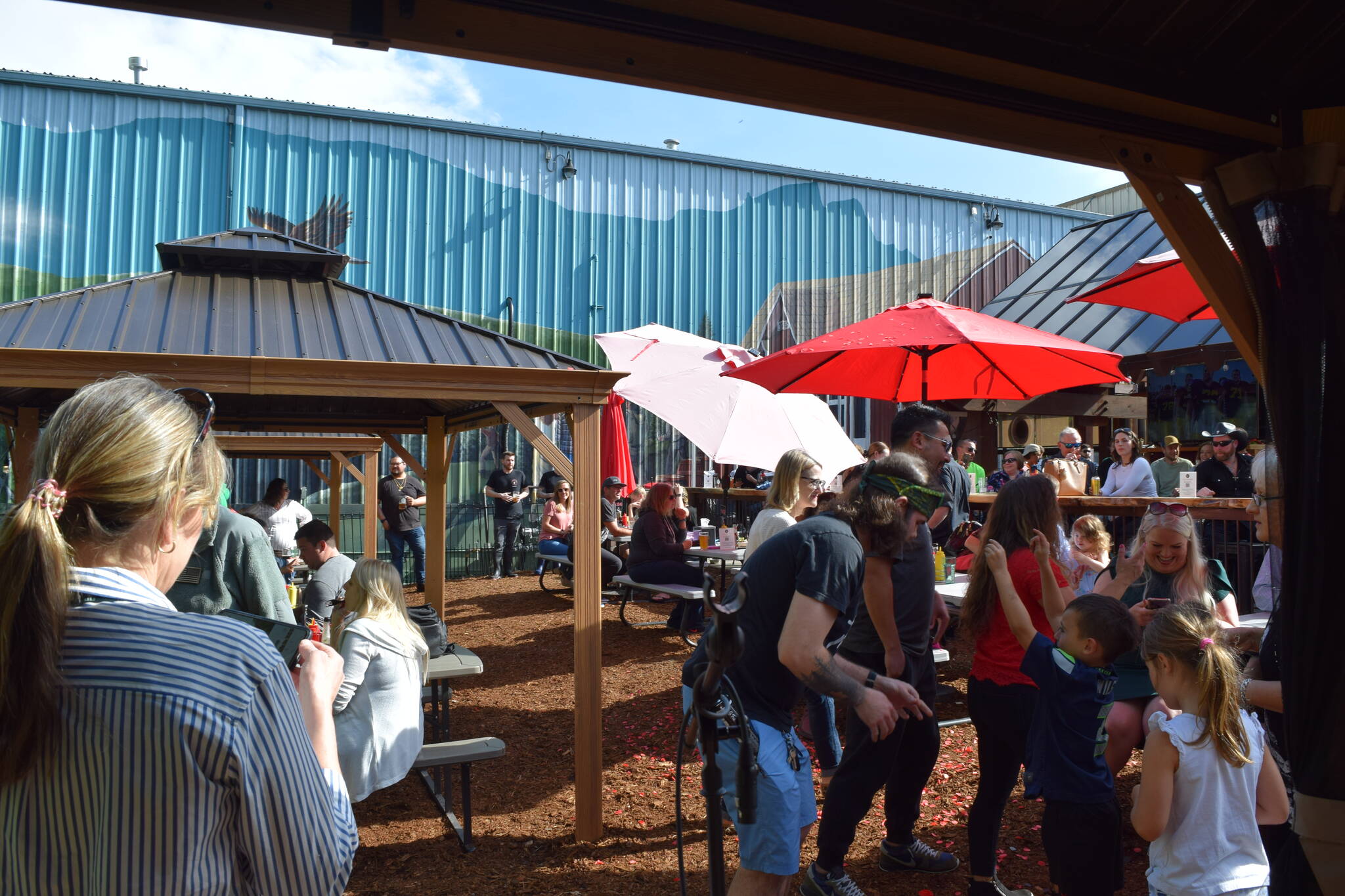 New outdoor space at Snoqualmie Falls Brewery, located at 8032 Falls Avenue Southeast in Snoqualmie. Photo Conor Wilson/Valley Record.