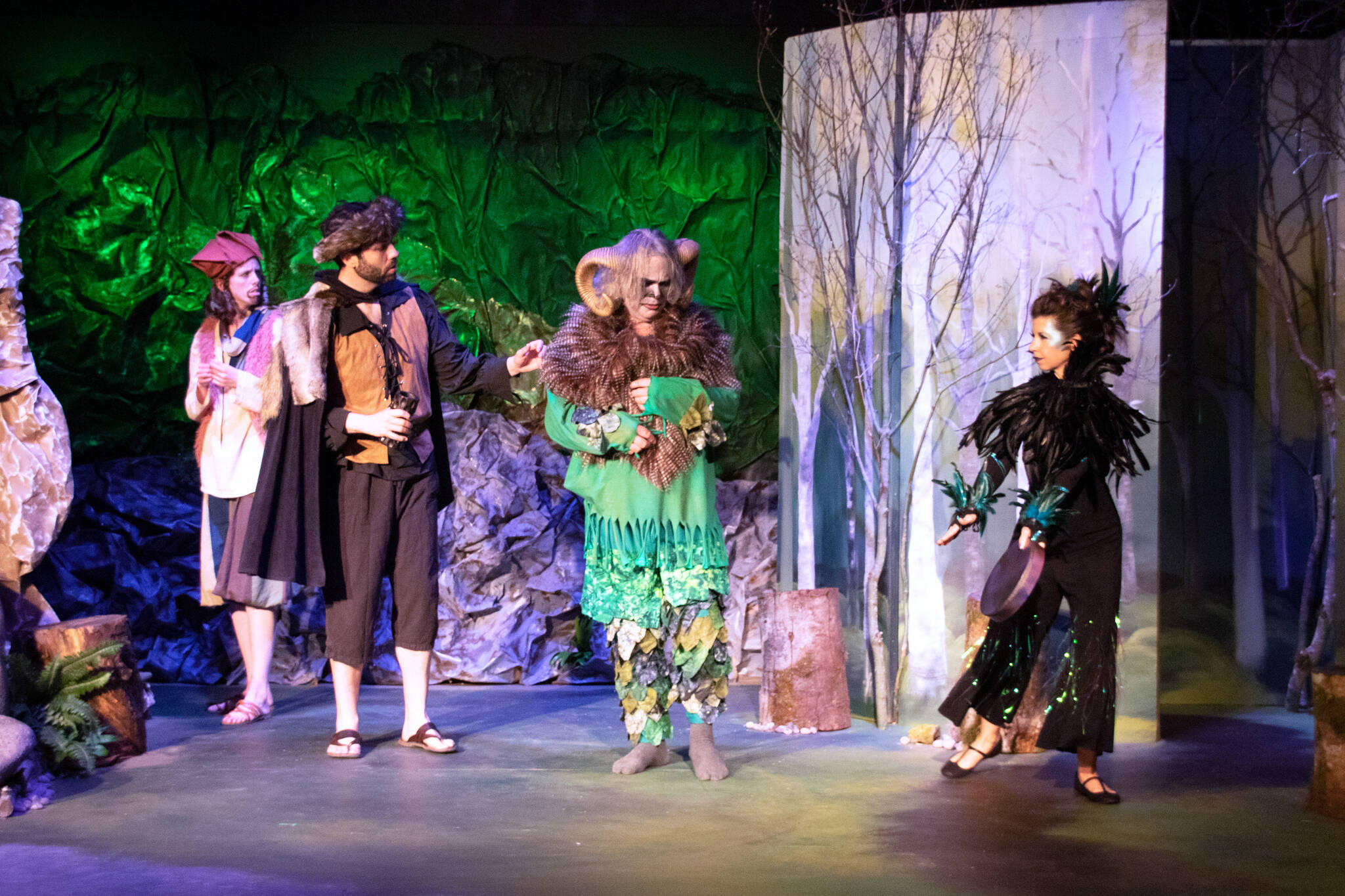 Rehearsal of “The Tempest” at Valley Center Stage in North Bend. Photo courtesy of Rosalind Chaffee.