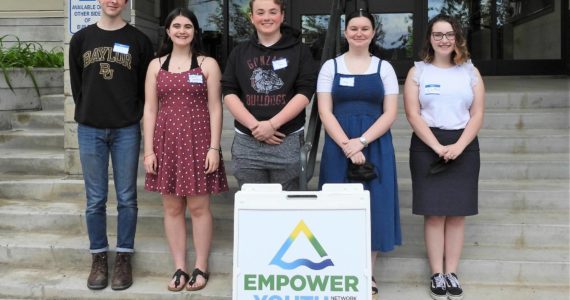 Courtesy photo. Student nominees at the Empower Youth Network 2022 Rise & Shine Volunteer Recognition Breakfast on June 8. From left: Zachary Smith, Claire Haindfield, Tanner Caryl, Alice Lutzenhiser and Elizabeth Monk